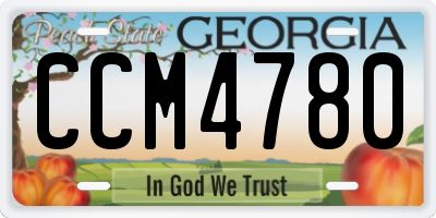 GA license plate CCM4780