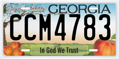 GA license plate CCM4783