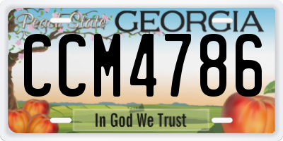 GA license plate CCM4786