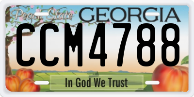 GA license plate CCM4788