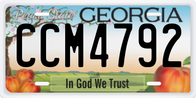 GA license plate CCM4792