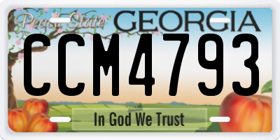 GA license plate CCM4793