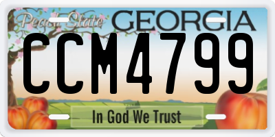GA license plate CCM4799