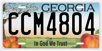 GA license plate CCM4804