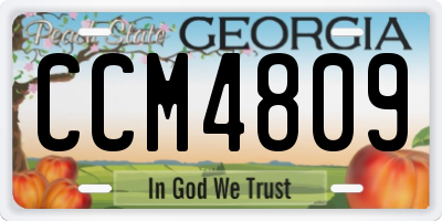 GA license plate CCM4809