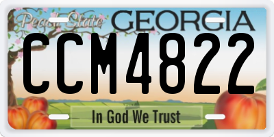 GA license plate CCM4822