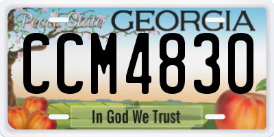GA license plate CCM4830