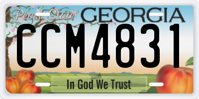 GA license plate CCM4831