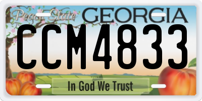 GA license plate CCM4833