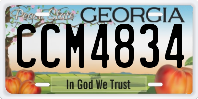 GA license plate CCM4834