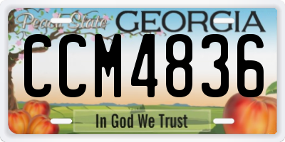 GA license plate CCM4836