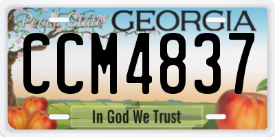 GA license plate CCM4837
