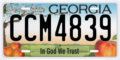 GA license plate CCM4839