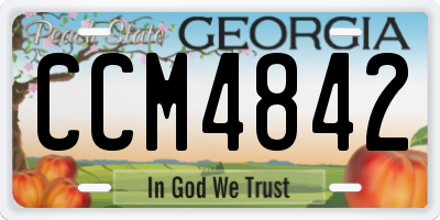 GA license plate CCM4842