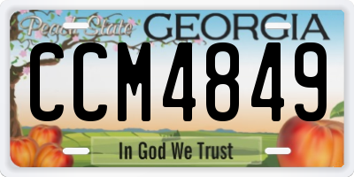 GA license plate CCM4849