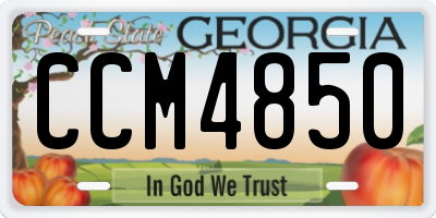 GA license plate CCM4850