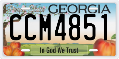 GA license plate CCM4851