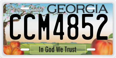 GA license plate CCM4852