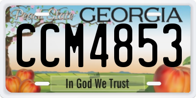 GA license plate CCM4853