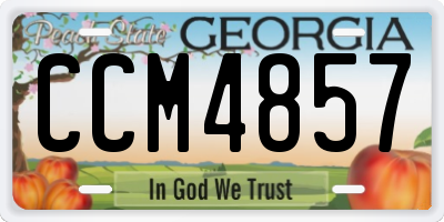 GA license plate CCM4857