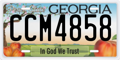 GA license plate CCM4858