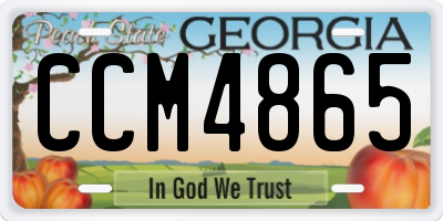 GA license plate CCM4865