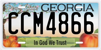 GA license plate CCM4866