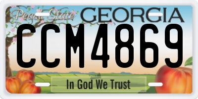 GA license plate CCM4869