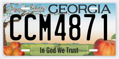 GA license plate CCM4871