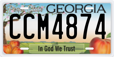 GA license plate CCM4874