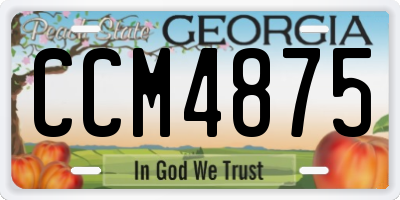 GA license plate CCM4875
