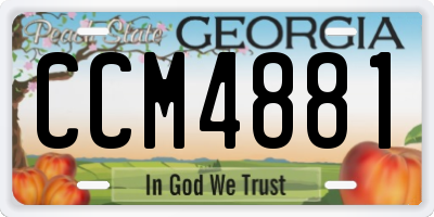 GA license plate CCM4881