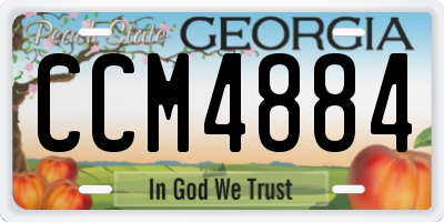 GA license plate CCM4884
