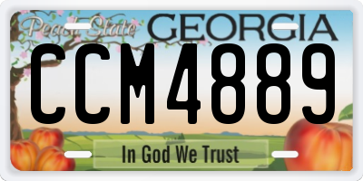 GA license plate CCM4889