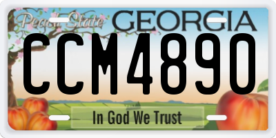 GA license plate CCM4890