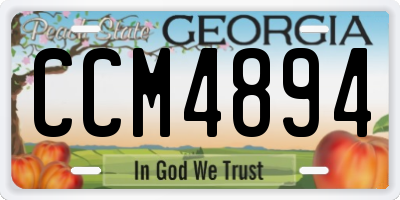 GA license plate CCM4894