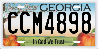 GA license plate CCM4898