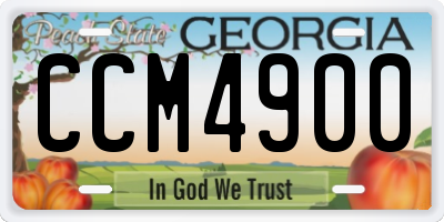 GA license plate CCM4900