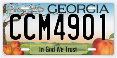 GA license plate CCM4901
