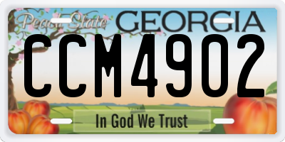 GA license plate CCM4902