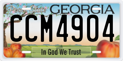 GA license plate CCM4904