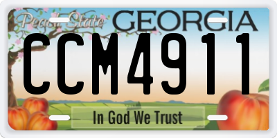 GA license plate CCM4911