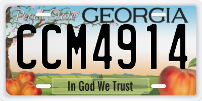 GA license plate CCM4914