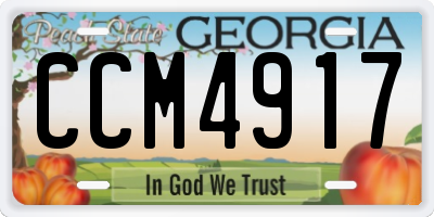 GA license plate CCM4917