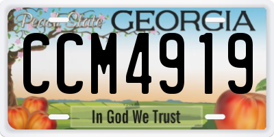 GA license plate CCM4919