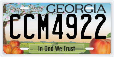 GA license plate CCM4922
