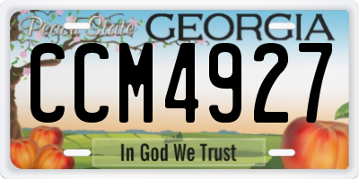 GA license plate CCM4927