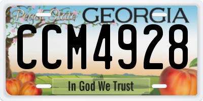 GA license plate CCM4928