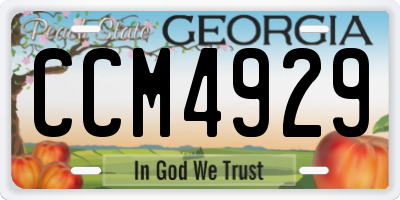 GA license plate CCM4929