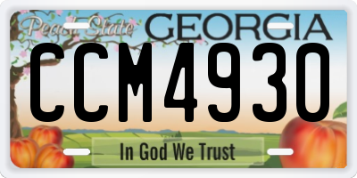 GA license plate CCM4930